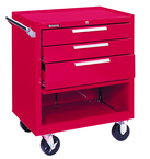 3-Drawer Roller Cabinet w/ball bearing Dwr slides - 35'' x 18'' x 27'' Red - Best Tool & Supply