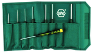 8 Piece - .050; 1/16; 5/64; 3/32; 7/64; 1/8; 9/64; 5/32" - Precision ESD Safe Hex Inch Screwdriver Set in Canvas Pouch - Best Tool & Supply