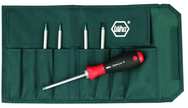 6 Piece - Drive-Loc VI Interchangeable Set - #28197 - Includes: Security Torx® T6s x T8s; T7s x T9s; T10s x T15s; T20s x T25s; T30s x T40s - Canvas Pouch - Best Tool & Supply