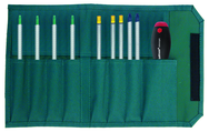 10 Piece - Drive-Loc VI Interchangeable Set - #28199 - Includes: Torx® T6 x T8; T7 x T9; T10 x T15; T20 x T25; Slotted 4.0; 6.0; Phillips #1 #2; Hex 3/32 x 7/64; 1/8 x 9/64; 5/32 x 3/16 - Canvas Pouch - Best Tool & Supply