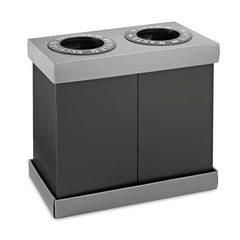 Alpine Industries - Trash Cans & Recycling Containers; Type: Recycling Center ; Container Shape: Round ; Container Size: 28 gal ; Container Graphics: None ; Color: Black ; Finish: Smooth - Exact Industrial Supply
