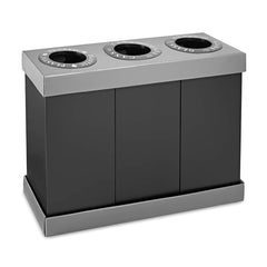 Alpine Industries - Trash Cans & Recycling Containers; Type: Recycling Center ; Container Shape: Rectangle ; Container Size: 28 gal ; Container Graphics: None ; Color: Black ; Finish: Black - Exact Industrial Supply