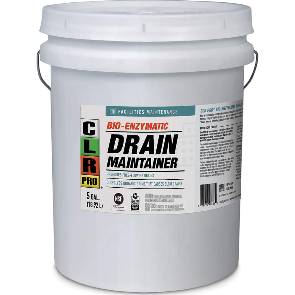 CLR Pro - All-Purpose Cleaners & Degreasers; Type: Drain Maintainer & Cleaner; Cleaner/Degreaser ; Container Type: Pail ; Container Size: 5 Gal. Pail ; Scent: Odor-Free; Odorless ; Form: Liquid ; Material Application: All Pipe Materials; Drains; Grease T - Exact Industrial Supply