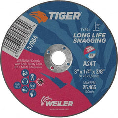 Weiler - 3 x 1/4, 3/8" Hole Aluminum Oxide Cutoff Wheel - Best Tool & Supply