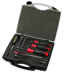 59 Piece - Torque Control - #28589 - Includes: Torque handle 10-50 Inch/Lbs; 5-10 Inch/Lbs and 15-80 Inch lbs. Hex; Torx®; Phillips; Slotted; Pozi Bits and Sockets in Storage Case - Best Tool & Supply