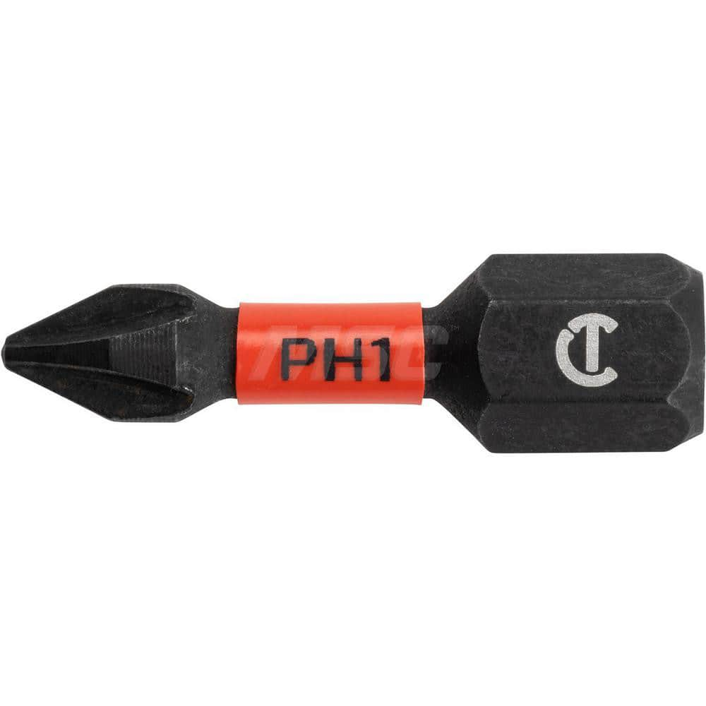 Crescent - Power & Impact Screwdriver Bits & Holders; Bit Type: Phillips; Power Bit ; Phillips Size: #1 ; Overall Length Range: 1" - Exact Industrial Supply