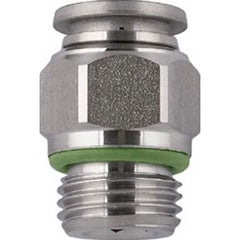 Push-to-Connect Tube Fitting: 1/4″ Thread Stainless Steel, 290 psi