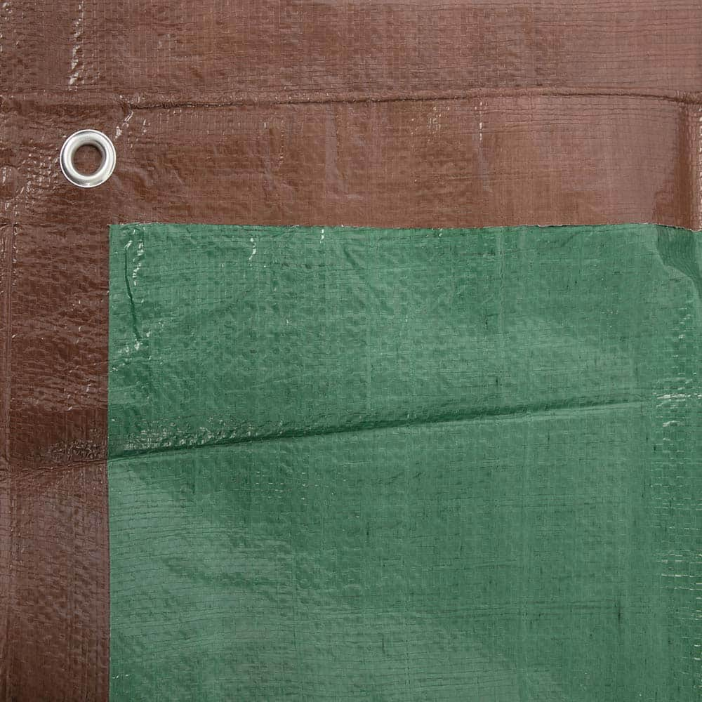 Erickson Manufacturing - Tarps & Dust Covers; Material: Polyethylene ; Width (Feet): 12.00 ; Grommet: Yes ; Color: Brown ; Length: 20 - Exact Industrial Supply