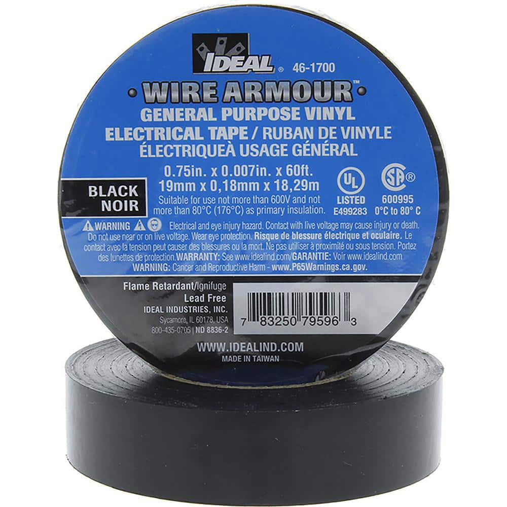 Vinyl Film Electrical Tape: 3/4″ Wide, 66' Long, 7 mil Thick, Brown Series 46-1700