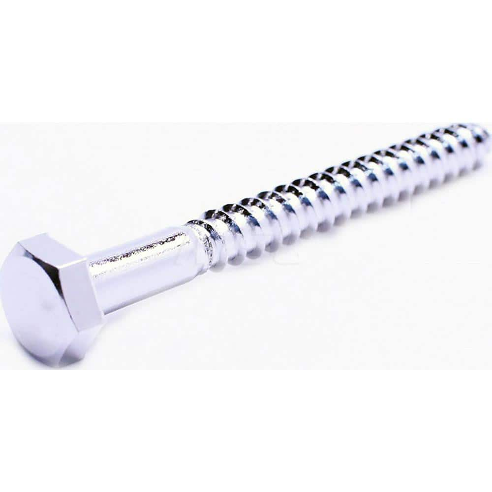 Lag Screws; Thread Size: 5″; Material: Stainless Steel; Head Type: Hex; Finish: NL-19; Head Height: 0.2500; Hex Size: 0.5625; Standards: ANSI B18.2.1; Application: Wood