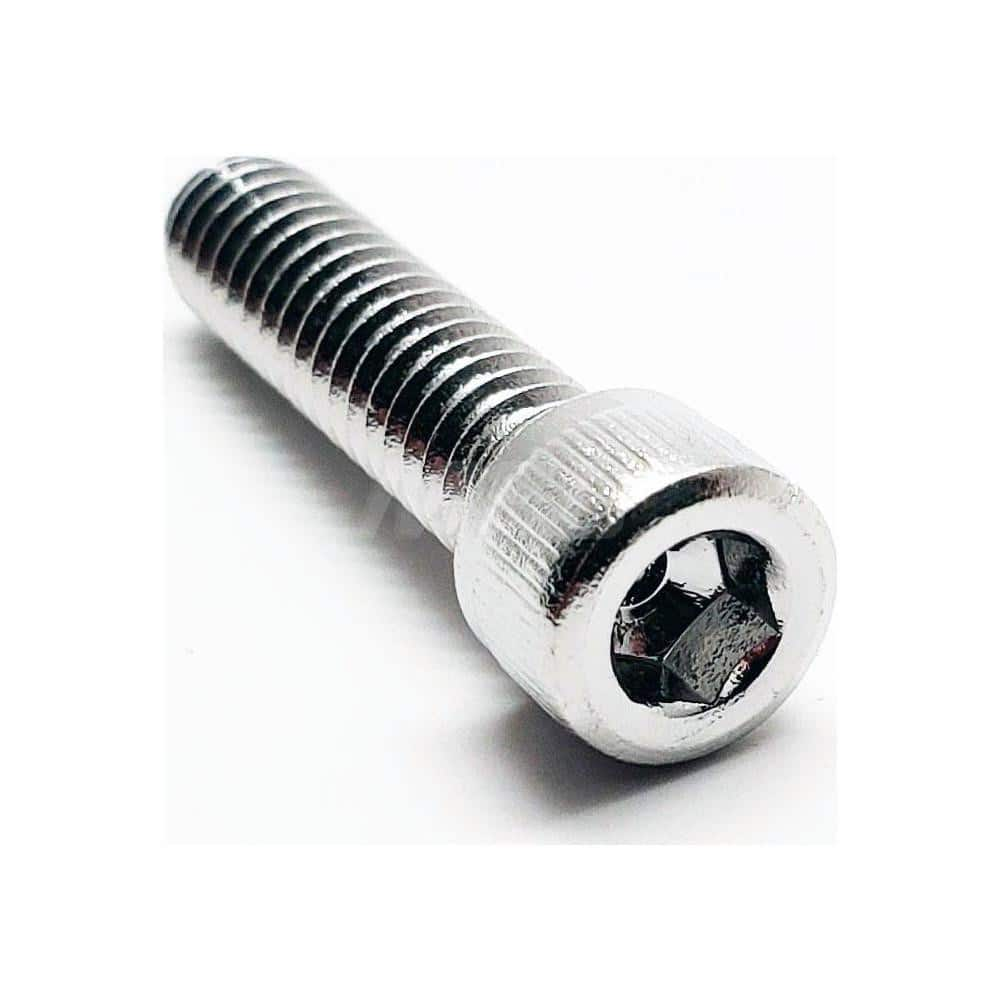 Socket Cap Screw: 1/4-20 Thread, DIN 912, 3/16″ Drive 1″ Thread Length, Stainless Steel, NL-19