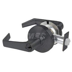 Lever Locksets; Type: Cylindrical Lock; Key Type: Keyed Different; Strike Type: Curved Lip Strike; Finish/Coating: Matte Black; Material: Metal; Material: Metal; Door Thickness: 1.75 in; Backset: 2.75 in; Cylinder Type: Schlage C Keyway; Minimum Order Qua