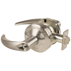 Lever Locksets; Type: Cylindrical Lock; Key Type: Keyed Different; Strike Type: Curved Lip Strike; Finish/Coating: Satin Nickel; Material: Metal; Material: Metal; Door Thickness: 1.75 in; Backset: 2.75 in; Cylinder Type: Schlage C Keyway; Minimum Order Qu