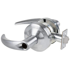 Lever Locksets; Type: Cylindrical Lock; Key Type: Keyless; Strike Type: Curved Lip Strike; Finish/Coating: Satin Chrome; Material: Metal; Material: Metal; Door Thickness: 1.75 in; Backset: 2.75 in; Cylinder Type: No Keyway; Minimum Order Quantity: Metal;