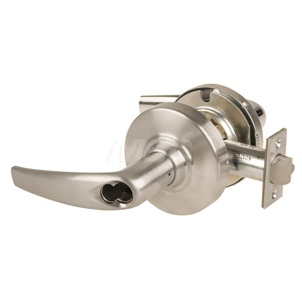 Lever Locksets; Type: Cylindrical Lock; Key Type: Keyless; Strike Type: Curved Lip Strike; Finish/Coating: Satin Nickel; Material: Metal; Material: Metal; Door Thickness: 1.75 in; Backset: 2.75 in; Cylinder Type: No Keyway; Minimum Order Quantity: Metal;