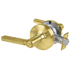 Lever Locksets; Type: Cylindrical Lock; Key Type: Keyless; Strike Type: Curved Lip Strike; Finish/Coating: Satin Brass; Material: Metal; Material: Metal; Door Thickness: 1.75 in; Backset: 2.75 in; Cylinder Type: No Keyway; Minimum Order Quantity: Metal; M