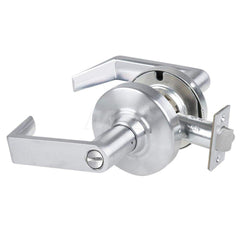 Lever Locksets; Type: Cylindrical Lock; Key Type: Keyless; Strike Type: Curved Lip Strike; Finish/Coating: Satin Chrome; Material: Metal; Material: Metal; Door Thickness: 1.75 in; Backset: 2.75 in; Cylinder Type: No Keyway; Minimum Order Quantity: Metal;