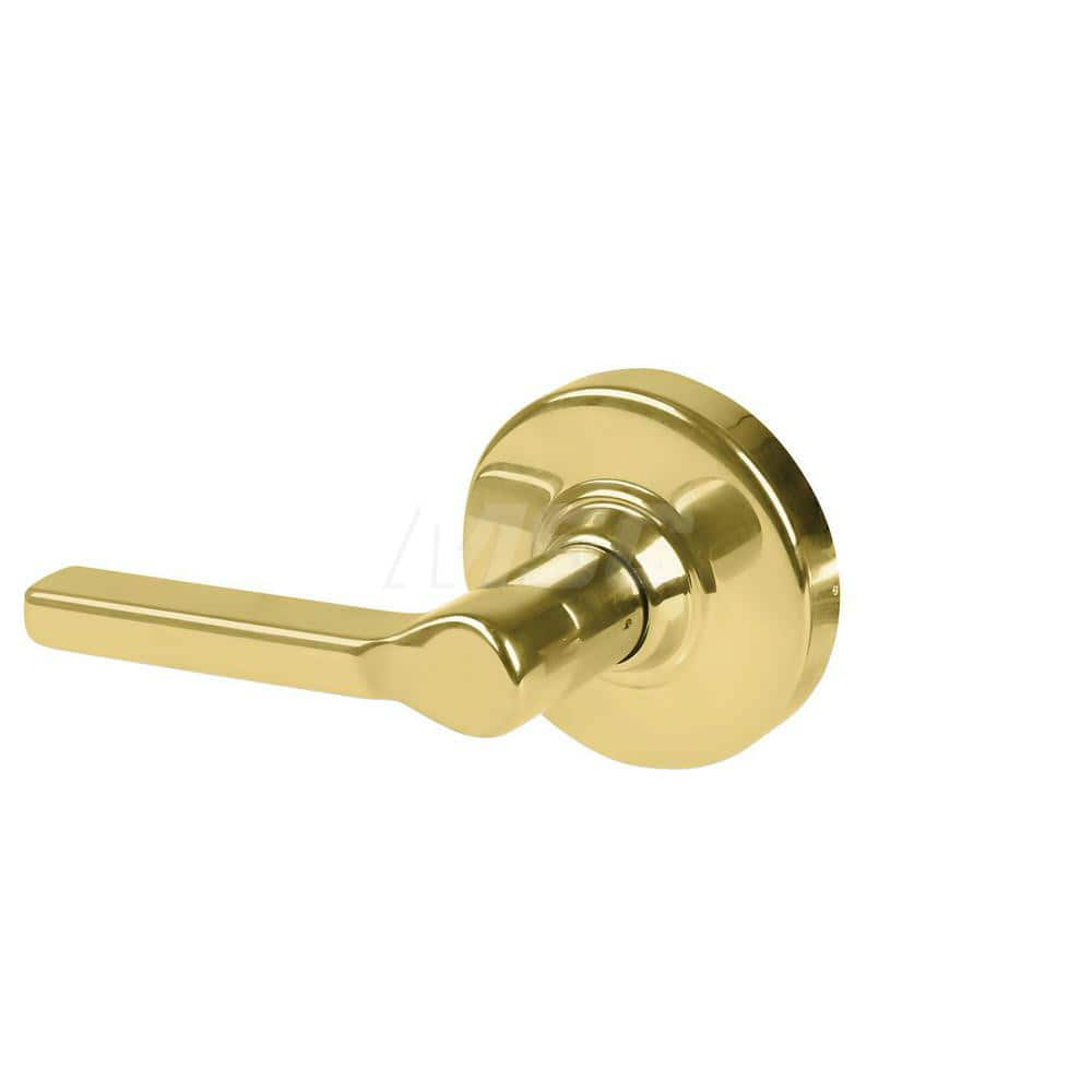 Lever Locksets; Type: Cylindrical Lock; Key Type: Keyless; Strike Type: Curved Lip Strike; Finish/Coating: Bright Brass; Material: Metal; Material: Metal; Door Thickness: 1.75 in; Backset: 2.75 in; Cylinder Type: No Keyway; Minimum Order Quantity: Metal;