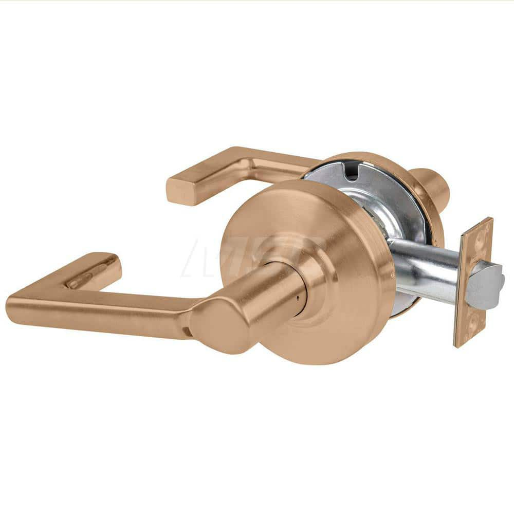 Lever Locksets; Type: Cylindrical Lock; Key Type: Keyless; Strike Type: Curved Lip Strike; Finish/Coating: Satin Bronze; Material: Metal; Material: Metal; Door Thickness: 1.75 in; Backset: 2.75 in; Cylinder Type: No Keyway; Minimum Order Quantity: Metal;