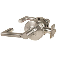 Lever Locksets; Type: Cylindrical Lock; Key Type: Keyless; Strike Type: Curved Lip Strike; Finish/Coating: Satin Nickel; Material: Metal; Material: Metal; Door Thickness: 1.75 in; Backset: 2.75 in; Cylinder Type: No Keyway; Minimum Order Quantity: Metal;