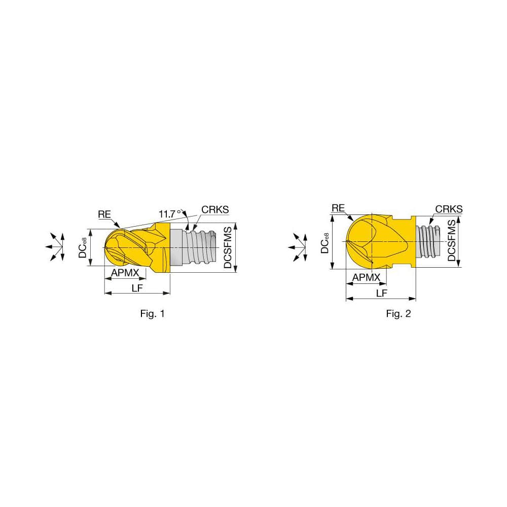 Ball End Mill Heads; Mill Diameter (mm): 5.00; Mill Diameter (Decimal Inch): 0.1969; Number of Flutes: 4; Length of Cut (mm): 4.0000; Connection Type: S04; Overall Length (mm): 8.5000; Material: Solid Carbide; Finish/Coating: TiAlN; Cutting Direction: Rig