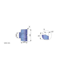 Modular Reamer Heads; Head Diameter (Inch): 15.0000; Head Diameter (mm): 15.0000; Reamer Finish/Coating: Coated; TiAlN; Flute Type: Spiral; Head Length (Decimal Inch): 9.40 mm; Hole Tolerance: h7; Spiral Direction: Left Hand; Cutting Direction: Right Hand