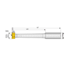 Modular Reamer Bodies; Clamping Method: Axial; Shank Diameter (mm): 0.7500; Shank Length (Decimal Inch): 1.5079 in; Overall Length (Decimal Inch): 3.48; Overall Length (mm): 3.48; Cutting Direction: Neutral; Shank Length (mm): 1.5079 in