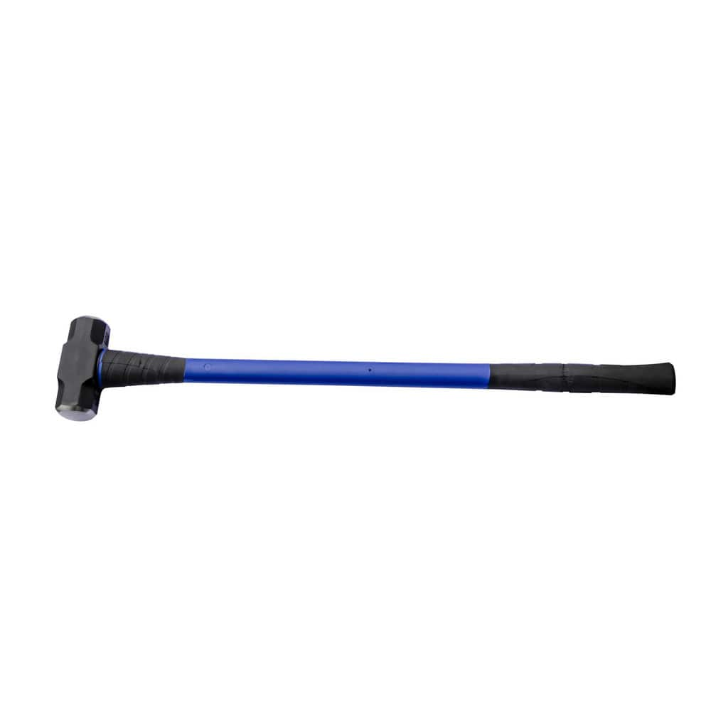 Sledge Hammer: 16 lb Head, 2″ Face Dia Forged Steel Head, Fiberglass Handle