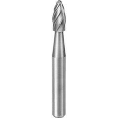 SGS Pro - SH-1, 1/4" Cut Diam, 1/4" Shank Length, NG6, Tungsten Carbide Flame Burr - Exact Industrial Supply