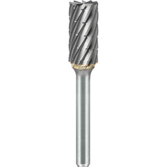 SGS Pro - SB-5, 1/2" Cut Diam, 1/4" Shank Length, NG6, Tungsten Carbide Cylinder Burr with End Cut - Exact Industrial Supply