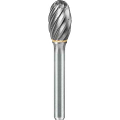 SGS Pro - SE-5, 1/2" Cut Diam, 1/4" Shank Length, NG6, Tungsten Carbide Oval Burr - Exact Industrial Supply