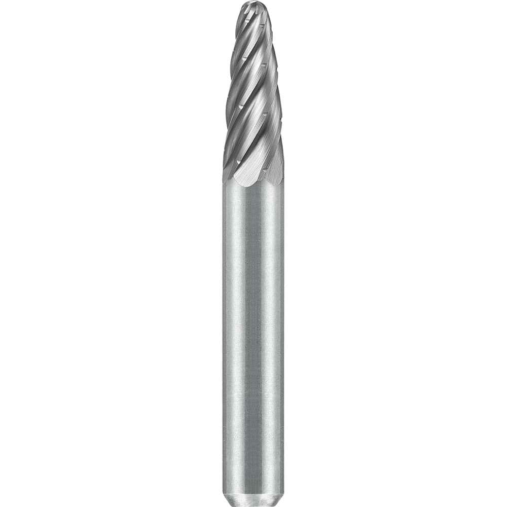 SGS Pro - SF-1, 1/4" Cut Diam, 1/4" Shank Length, NG6, Tungsten Carbide Tree Burr with Radius End - Exact Industrial Supply