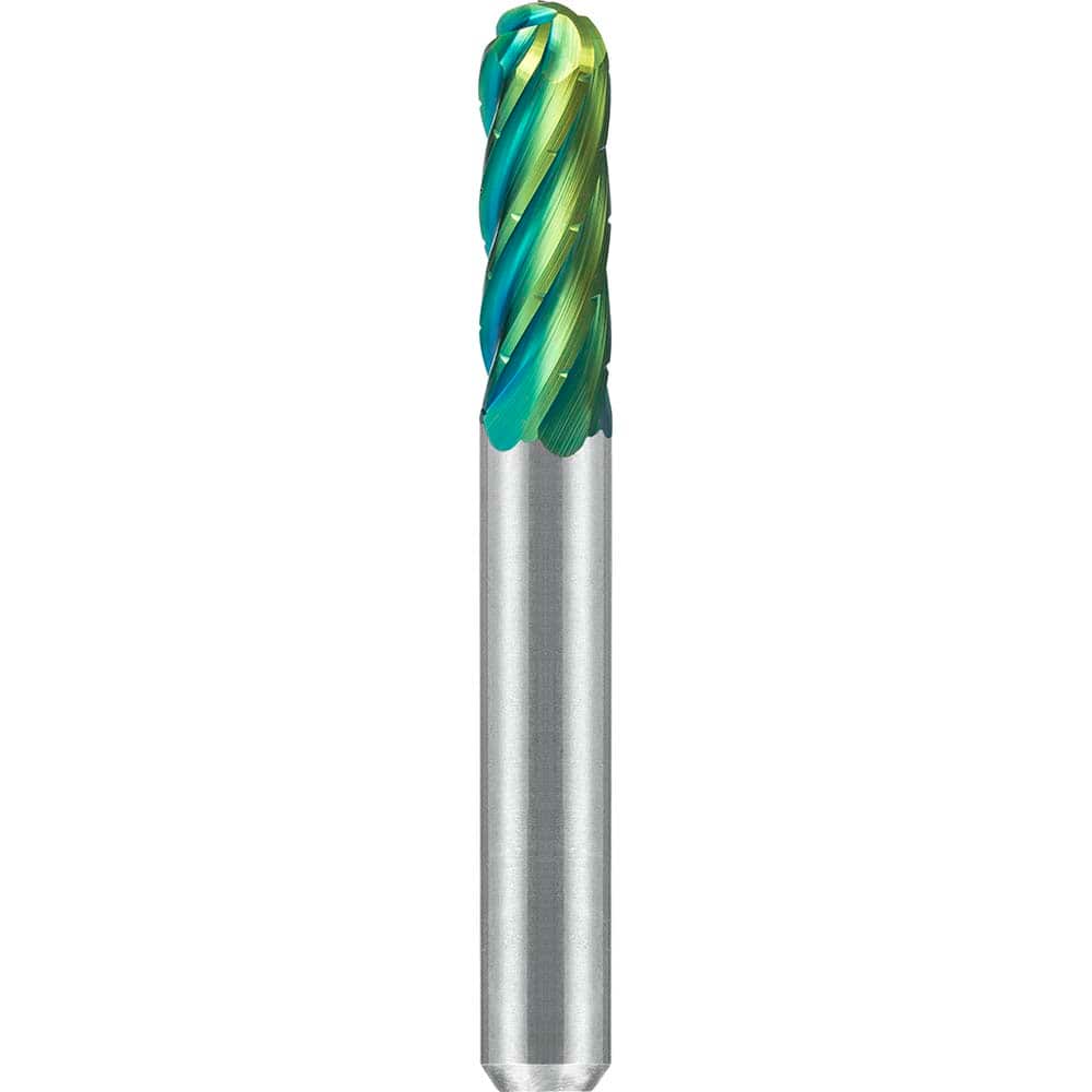 SGS Pro - SC-1, 1/4" Cut Diam, 1/4" Shank Length, NG6, Tungsten Carbide Cylinder Burr with Radius - Exact Industrial Supply