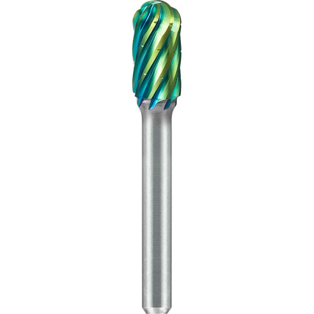 SGS Pro - SC-2, 5/16" Cut Diam, 1/4" Shank Length, NG6, Tungsten Carbide Cylinder Burr with Radius - Exact Industrial Supply