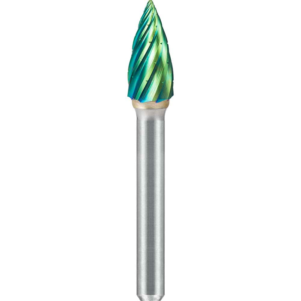 SGS Pro - SG-3, 3/8" Cut Diam, 1/4" Shank Length, NG6, Tungsten Carbide Pointed Tree Burr - Exact Industrial Supply