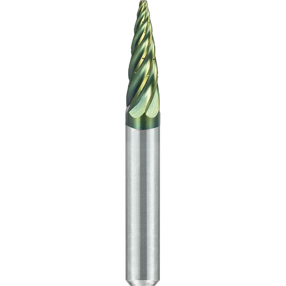 SGS Pro - SG-1, 1/4" Cut Diam, 1/4" Shank Length, NG6, Tungsten Carbide Pointed Tree Burr - Exact Industrial Supply