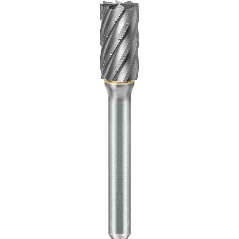 SGS Pro - SB-3, 3/8" Cut Diam, 1/4" Shank Length, NG6, Tungsten Carbide Cylinder Burr with End Cut - Exact Industrial Supply
