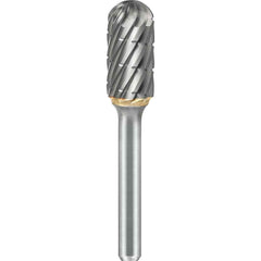 SGS Pro - SC-5, 1/2" Cut Diam, 1/4" Shank Length, NG6, Tungsten Carbide Cylinder Burr with Radius End - Exact Industrial Supply