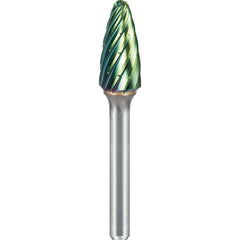 SGS Pro - SF-5, 1/2" Cut Diam, 1/4" Shank Length, NG6, Tungsten Carbide Tree Burr with Radius End - Exact Industrial Supply