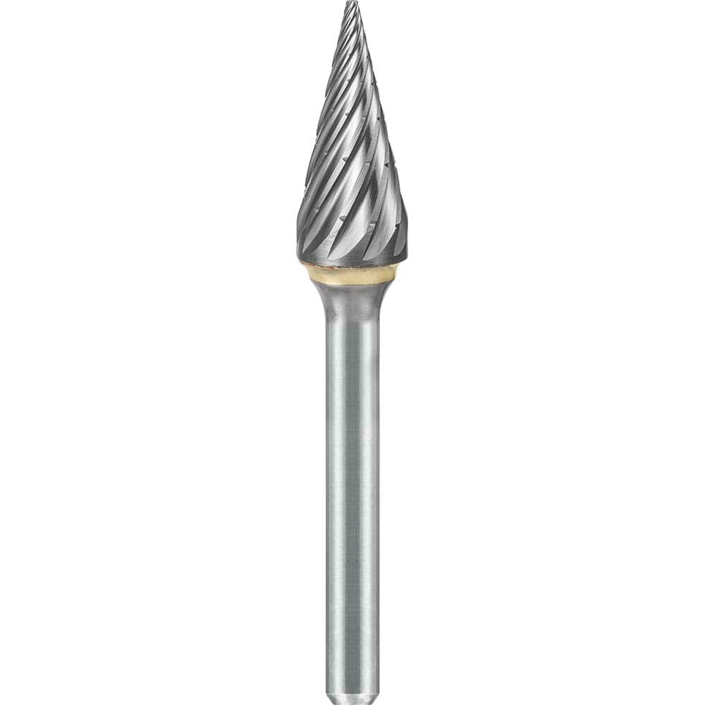 SGS Pro - SM-6, 5/8" Cut Diam, 1/4" Shank Length, NG6, Tungsten Carbide Pointed Cone Burr - Exact Industrial Supply