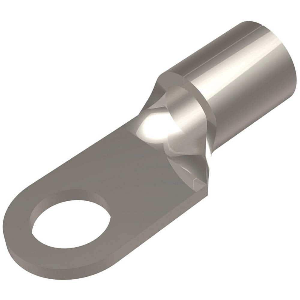 Burndy - Ring Terminals; Terminal Type: Ring Tongue ; Insulation Type: NonInsulated ; Connection Type: Compression ; Compatible Wire Size (AWG): 2 ; Stud Size (Inch): 1/4 ; Color: Tin - Exact Industrial Supply