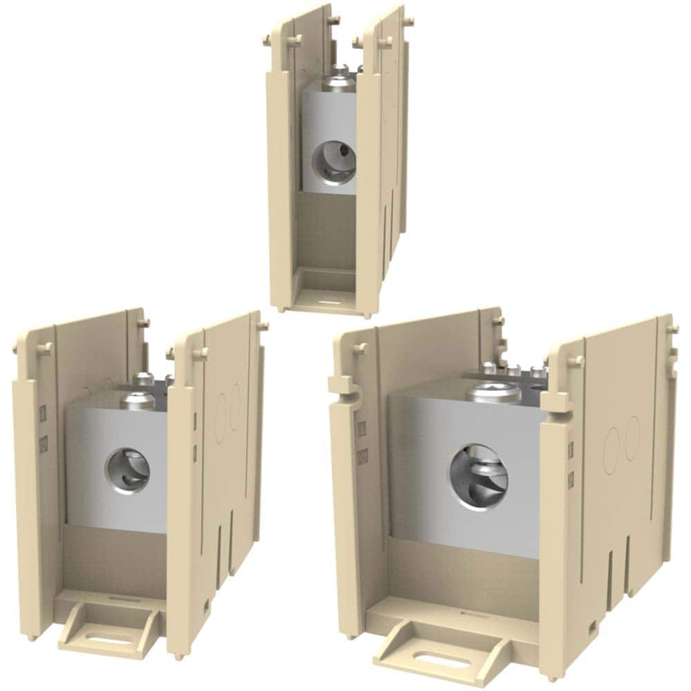 Burndy - Power Distribution Blocks; Amperage: 760 ; Number of Poles: 1 ; Number of Primary Connections: 2 ; Number of Secondary Connections: 4 ; Voltage: 600 ; Primary Wire Range: 4 AWG-500 kcmil - Exact Industrial Supply