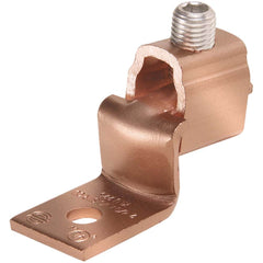 Burndy - Ring Terminals; Terminal Type: Rectangle ; Insulation Type: NonInsulated ; Connection Type: Lug ; Compatible Wire Size (AWG): 14-6 (Solid/Strand) ; Stud Size (#): 10 ; Color: Tin - Exact Industrial Supply