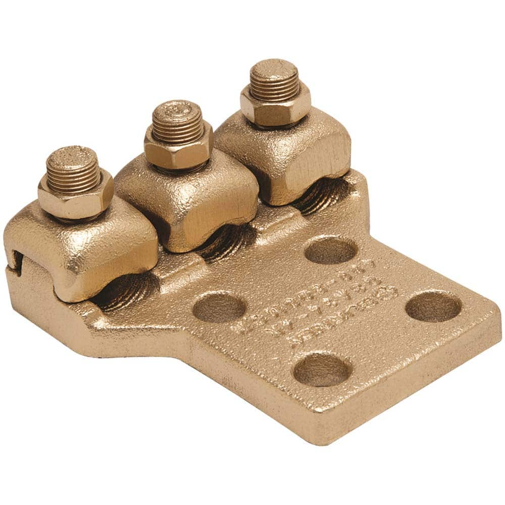 Burndy - Ring Terminals; Terminal Type: Rectangle ; Insulation Type: NonInsulated ; Connection Type: Lug ; Compatible Wire Size (kcmil): 400-500 ; Stud Size (Inch): 1/2 ; Color: Copper - Exact Industrial Supply