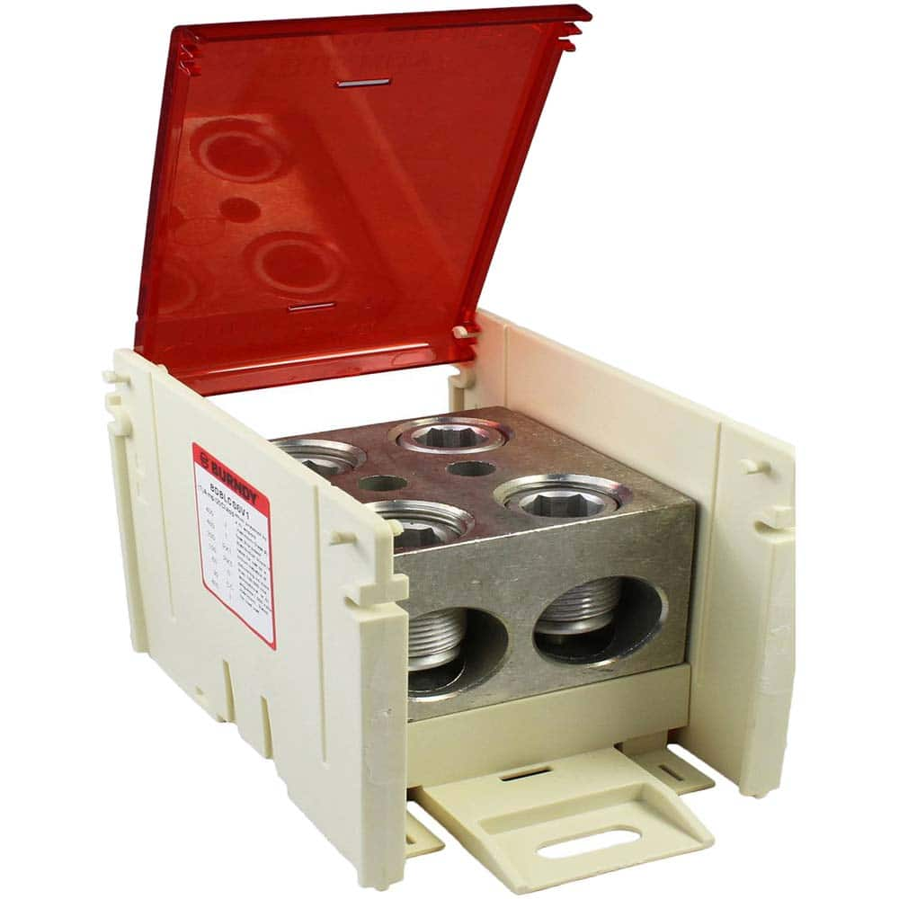 Burndy - Power Distribution Block Covers; Compatible Power Block: 1-Pole ; Material: Polycarbonate - Exact Industrial Supply