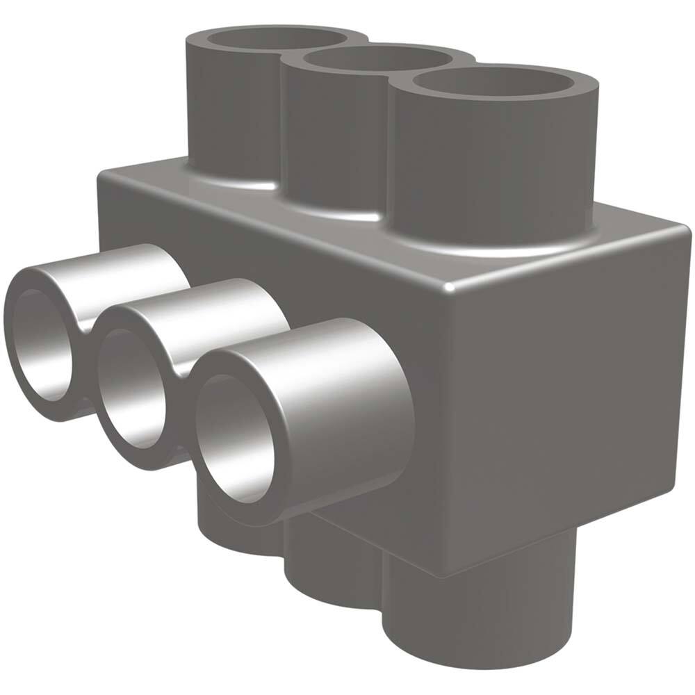 Burndy - Split Bolt Connectors; Connector Material: Aluminum ; Maximum Compatible Wire Size (AWG): 2/0 ; Minimum Compatible Wire Size (AWG): 14 ; Compatible Wire Type: Aluminum; Copper ; Base Width (Inch): 1.56 ; Base Width (Decimal Inch): 1.56 - Exact Industrial Supply