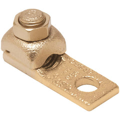 Burndy - Ring Terminals; Terminal Type: Rectangle ; Insulation Type: NonInsulated ; Connection Type: Lug ; Compatible Wire Size (AWG): 3/0-4/0 (Strand) ; Stud Size (Inch): 3/8 ; Color: Copper - Exact Industrial Supply