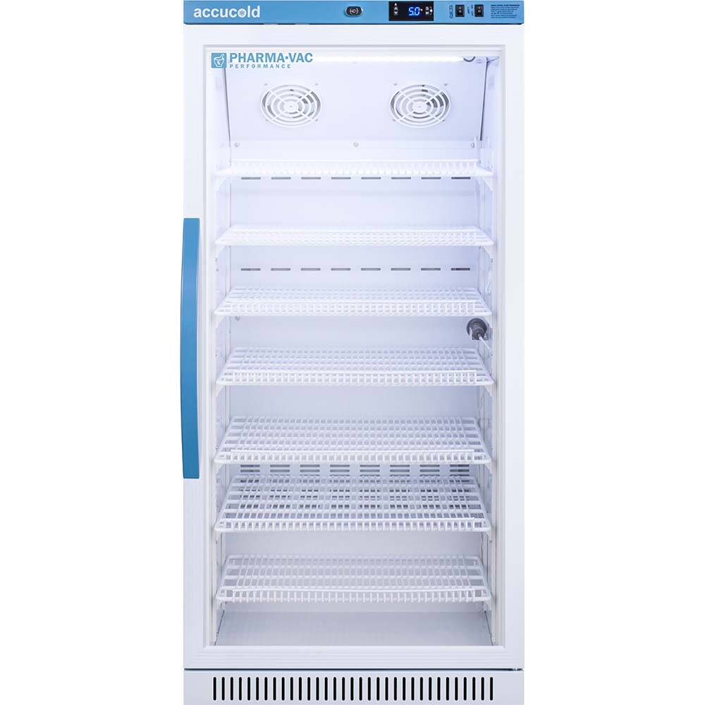 Accucold - Laboratory Refrigerators and Freezers; Type: Pharmacy, Medical-Laboratory Refrigerator ; Volume Capacity: 9 Cu. Ft. ; Minimum Temperature (C): 2.00 ; Maximum Temperature (C): 8.00 ; Width (Inch): 23.38 ; Depth (Inch): 24.38 - Exact Industrial Supply