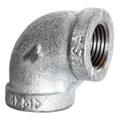 Black 90 ° Elbow: 1/2 x 1/4″, 150 psi, Threaded Malleable Iron, Galvanized Finish, Class 150