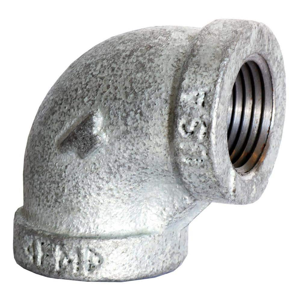 Black 90 ° Elbow: 3/4″, 150 psi, Threaded Malleable Iron, Galvanized Finish, Class 150